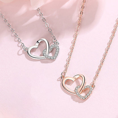 925 Forever sisters inseparable heart necklace