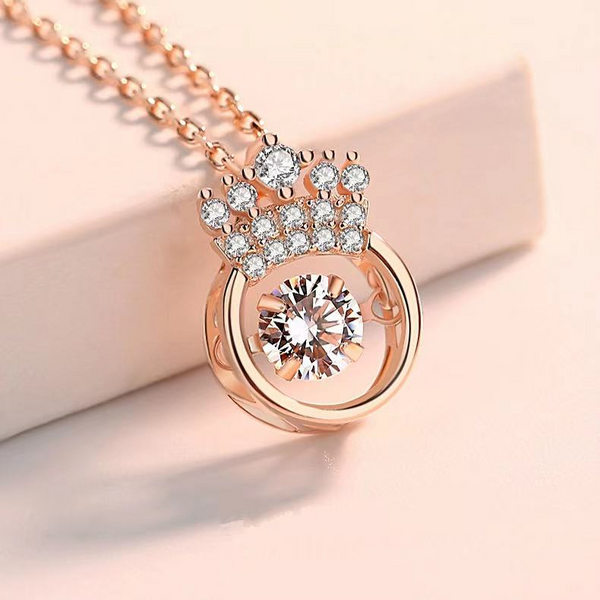 S925 Crown Sparkling Dance Necklace