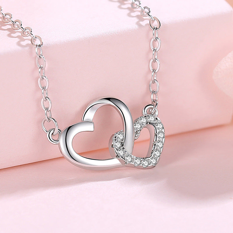 925 Forever sisters inseparable heart necklace