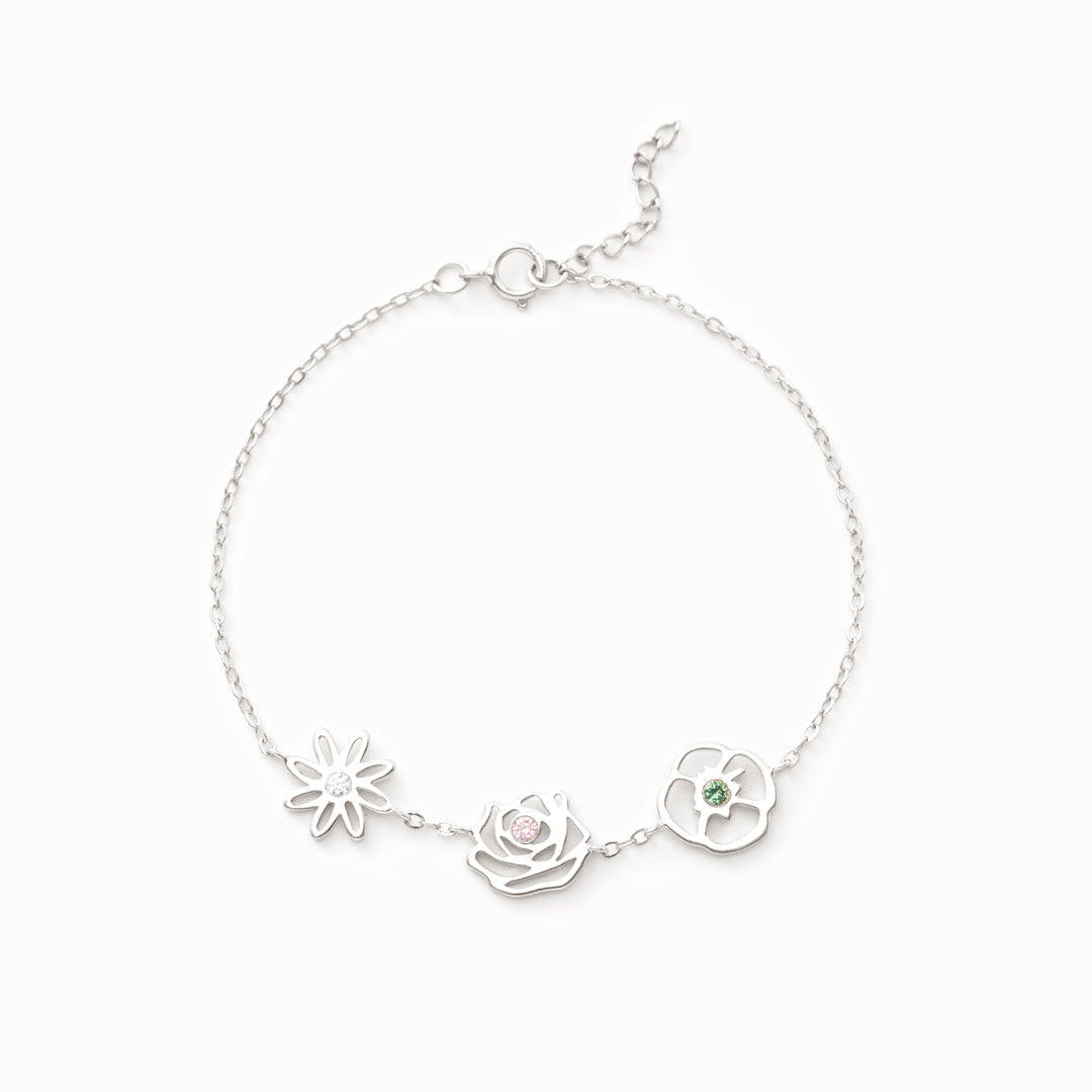 1-8 Birth Flowers Bracelet-Perfect Gift for Mom
