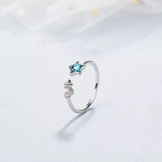 S925 Heartbeat Star Ring