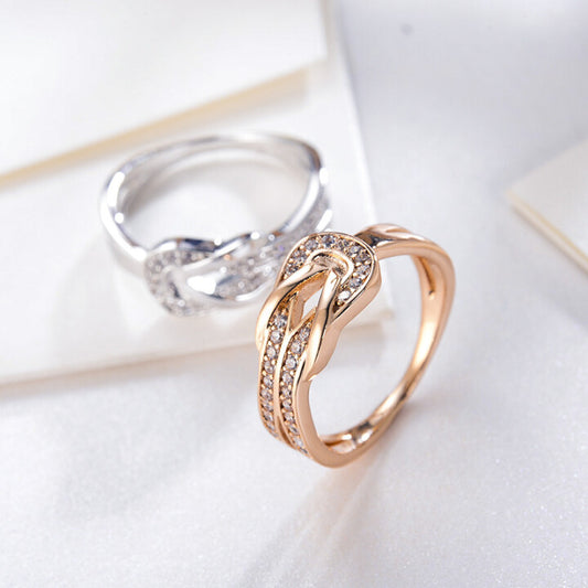 S925 Knot Design Zircon Ring