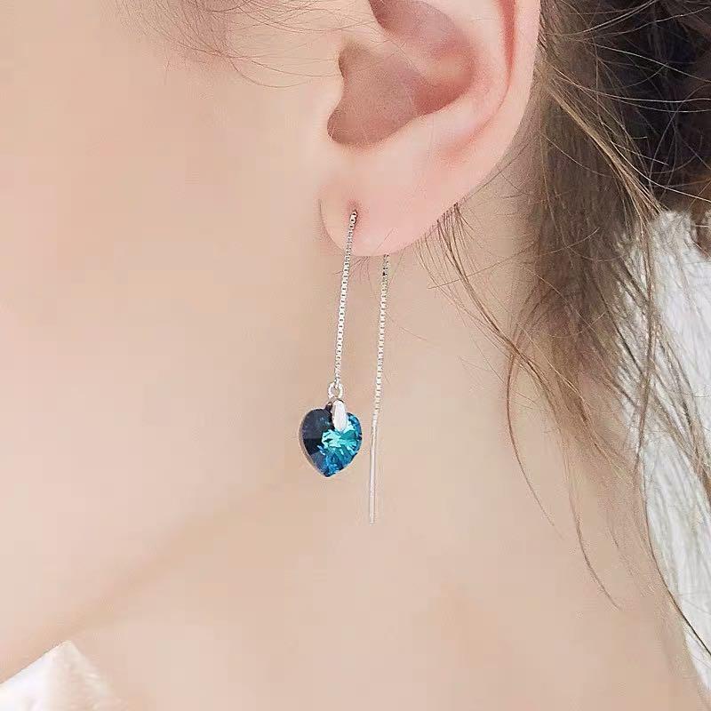 S925 Heart of the Ocean Dance Earrings