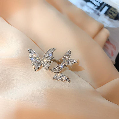 Vintage Baroque Crystal Butterfly Queen Ring