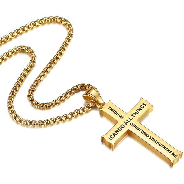 Philippians 4:13 - Cross Necklace