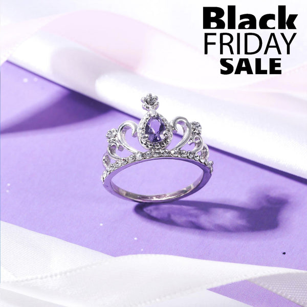 S925 Purple Gemstone Tiara Ring