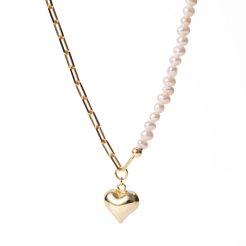 S925 Love pendant pearl & Compass necklace