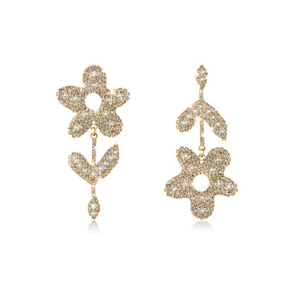 Sparkling Diamond Flowers Earrings