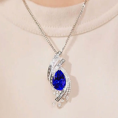 S925 Blue crystal necklace