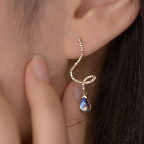 S925 Shimmering moonlight diamond earrings