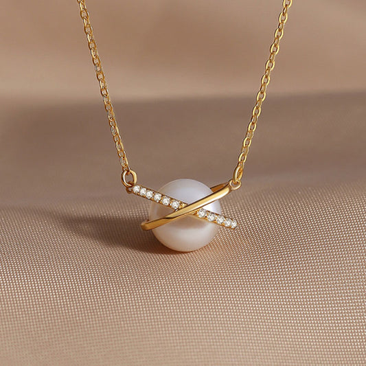 S925 Bond Pearl Necklace