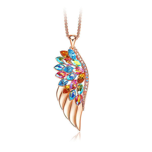 925 Brave colorful wings necklace