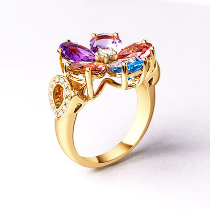 S925 Colored diamond ring