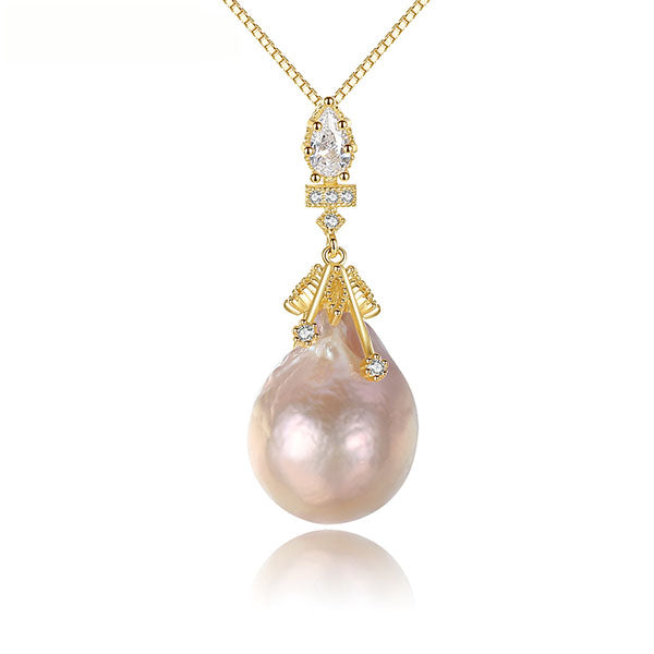 S925 Baroque Pearl Pendant Necklace