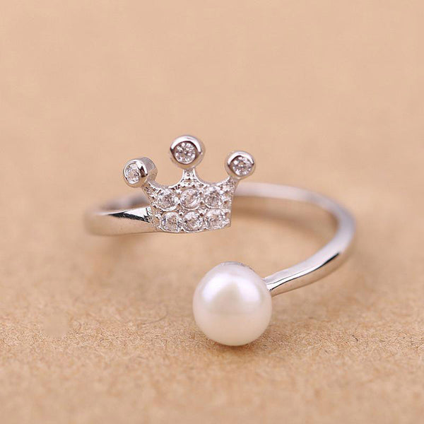 S925 Crown Pearl Ring