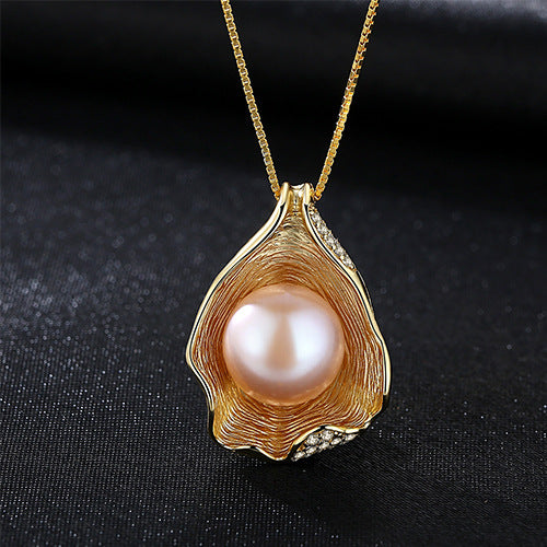 S925 Shell And Pearl Necklace