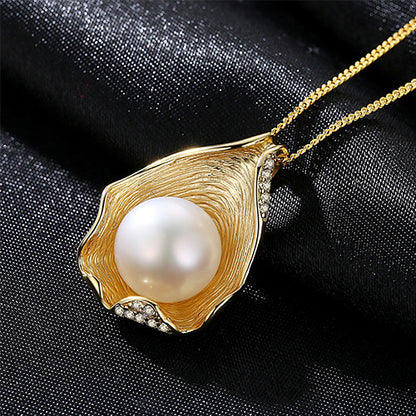 S925 Shell And Pearl Necklace