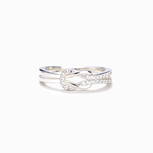 Mother & Daughter Love Knot Sterling Silver Ring