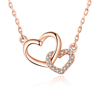 925 Forever sisters inseparable heart necklace