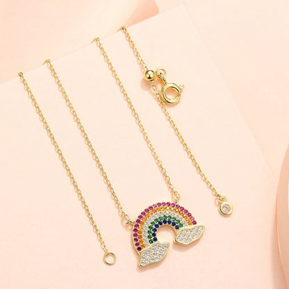 S925 rainbow necklace that brings luck