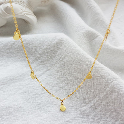 S925 Gold Disc Choker Necklace