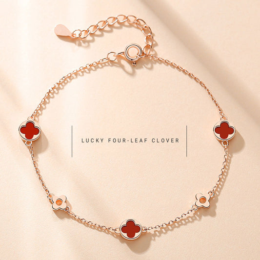 S925 LUCK FOUR LEAF CLOVER BRACELET