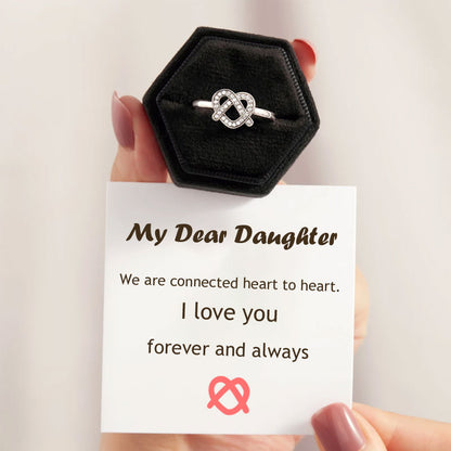 S925 Mother and daughter tie rings forever